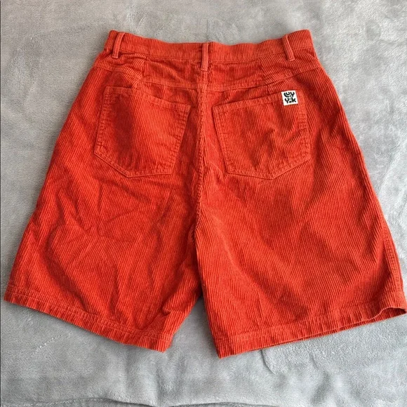 Lucy & Yak Bonnie Organic Corduroy Shorts Orange Size W29-W30 - Picture 8 of 15